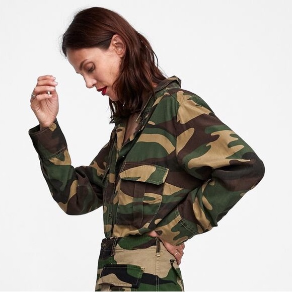 Zara Camo  Button Shirt Size Small - Picture 4 of 13